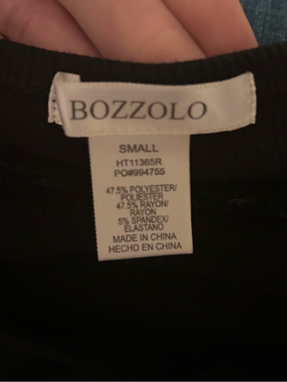 Bozzolo NWT Black Scoop Tie-Front Crop Top - Small - Picture 5 of 5